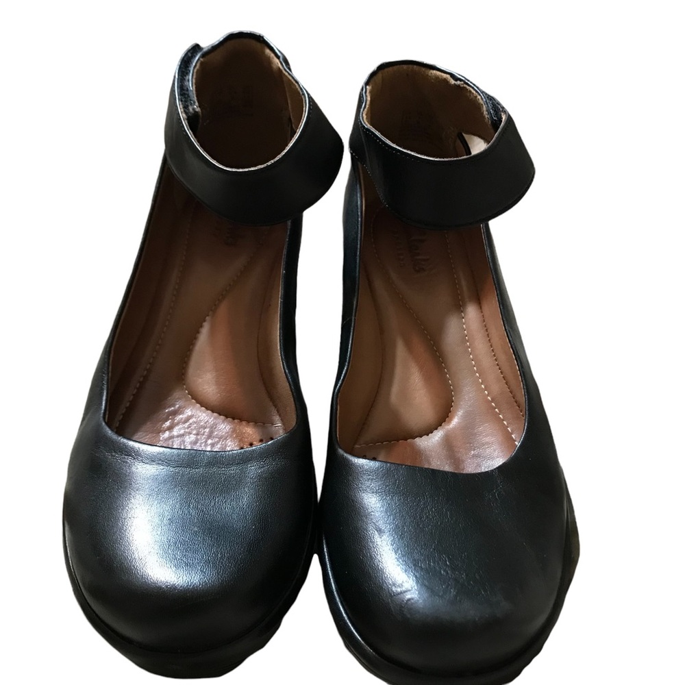 Clarks Black Artisan Clarene Ankle Strap Wedge